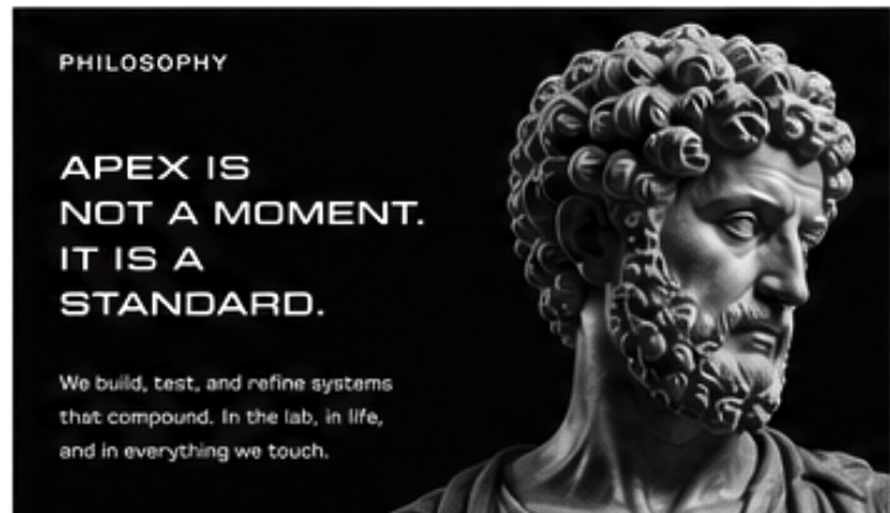 Marcus Aurelius bust — Apex Labs philosophy reference